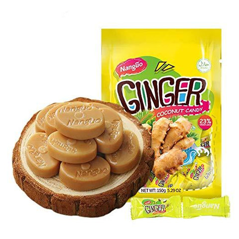 NANGUO Coconut Ginger Candy, 5.29 oz,150g,30pcs From China